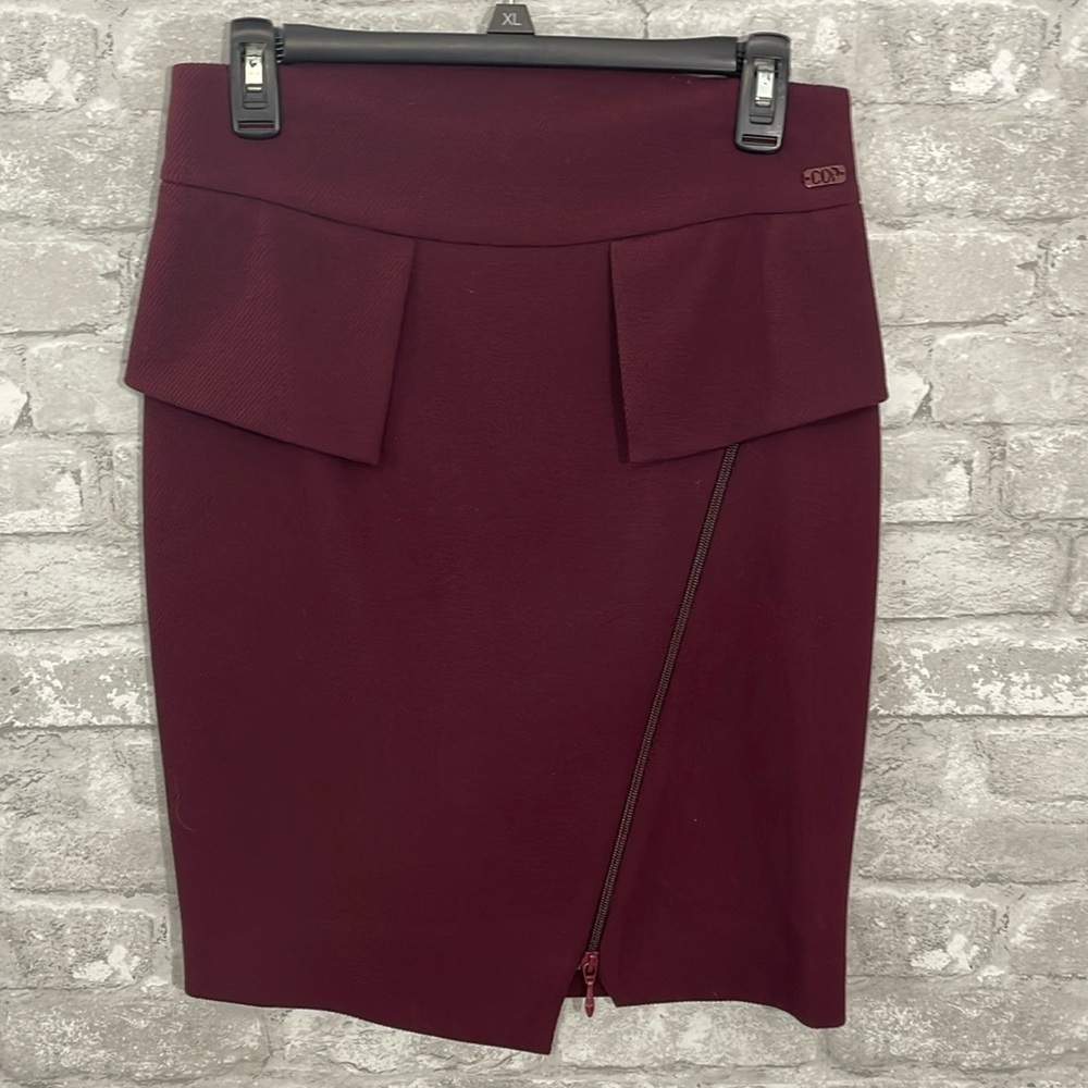 COP.Copine Asymmetrical Tweed Zipper Skirt